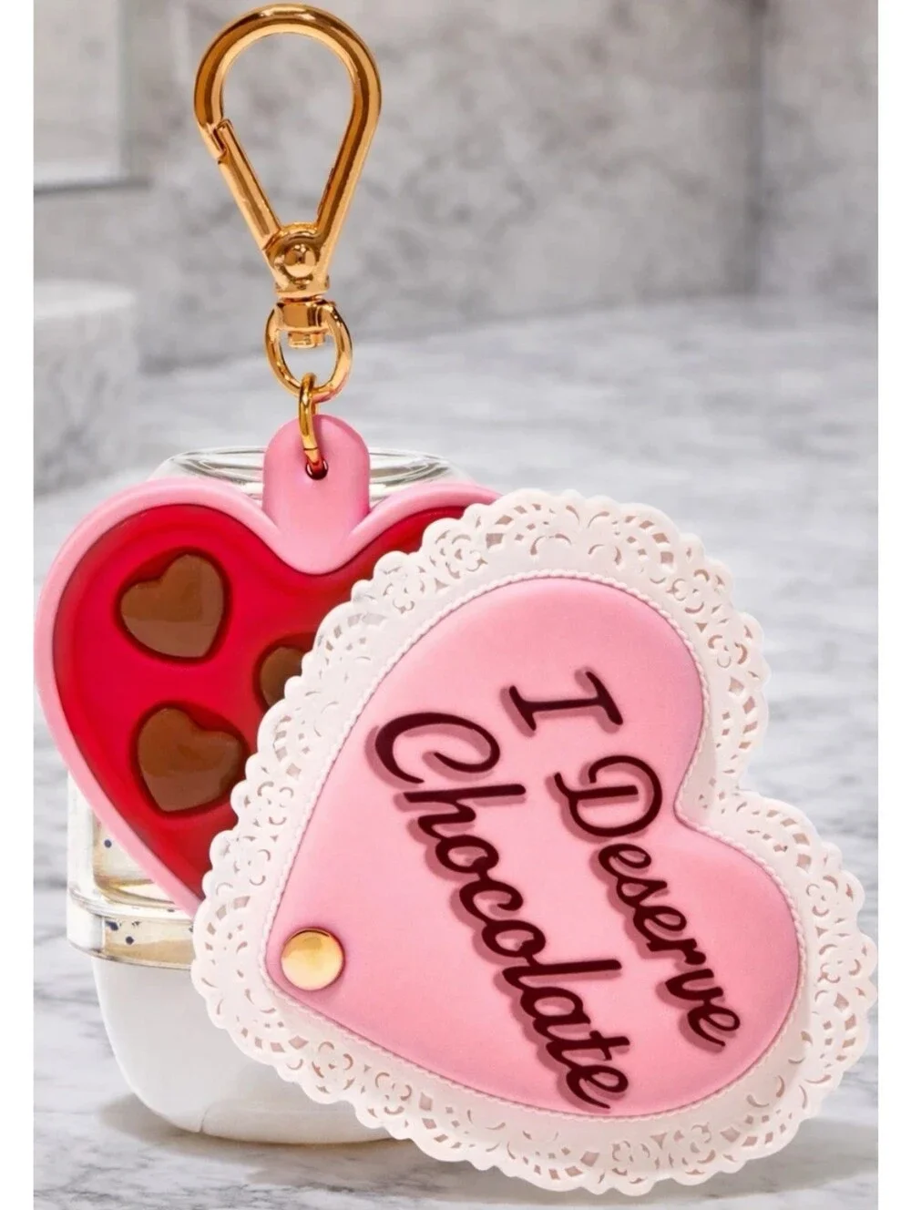 Bath & Body Works I Deserve Chocolate Pocketbac Holder with Gold Clasp New RARE